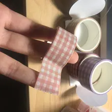 4 rollos/paquete conjunto de cintas Washi decoración de rejilla cinta adhesiva decorativa japonesa para Artes artesanías bricolaje álbum de recortes planificadores