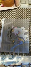 Bolsa de documentos de PVC transparente con dibujos de unicornios y leopardo, carpeta de archivos, organizador de papelería