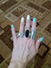 Tocona 6 unids/set Bohemia Color de plata antiguo Cross Arrow de diamantes de imitación negro anillos de encanto establece para las mujeres joyería de fiesta de кольца 3450