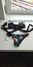 Women Swimsuit Bikini-Sets CUPSHE Two-Pieces Floral Sexy Beach Red Lace-Up Low-Waist