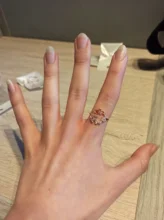 Anillo de flor de cristal exquisito, joyería de moda con carácter, anillo de apertura hembra versátil de amor dulce