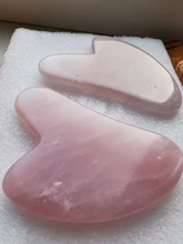 Tablero de Jade Guasha de cuarzo rosa, rascador de piedra Natural, herramientas para terapia de presión corporal, cara, cuello y espalda