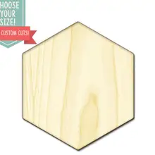 1 шестигранник, вырезанный по дереву-на заказ, выберите свой размер-лазерная резка, Деревянные Художественные товары для рукоделия, Настенный декор, свадебная детская комната DCS0033