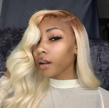 HD transparente rubia 13x4 13x6 frente de encaje pelucas de cabello humano brasileño cierre 4x4 recto pelucas de cabello humano 613 peluca Frontal de encaje