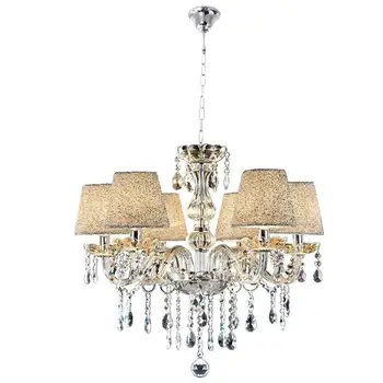 

GrandHotel-Chandelier Crystal Glass With 6 Points Light 60x60x57 cm home Kitchen Hotel Restaurant-Silver