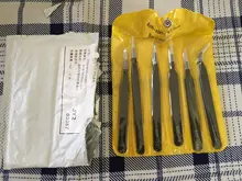 Juego de pinzas de precisión de 6 uds, pinzas curvadas de acero inoxidable antiestáticas mejoradas para trabajo de laboratorio electrónico, joyería