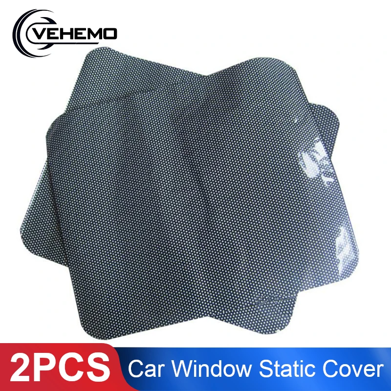 

2Pcs Car Curtain Car Side Rear Window Sun Shade Static Cling Solar Protection Covers Visor Shield Side Window Film UV Protection