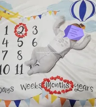 Manta de crecimiento mensual para bebé recién nacido, utilería de fotografía, fondo de tela conmemorativa, alfombra, accesorios para bebé recién nacido