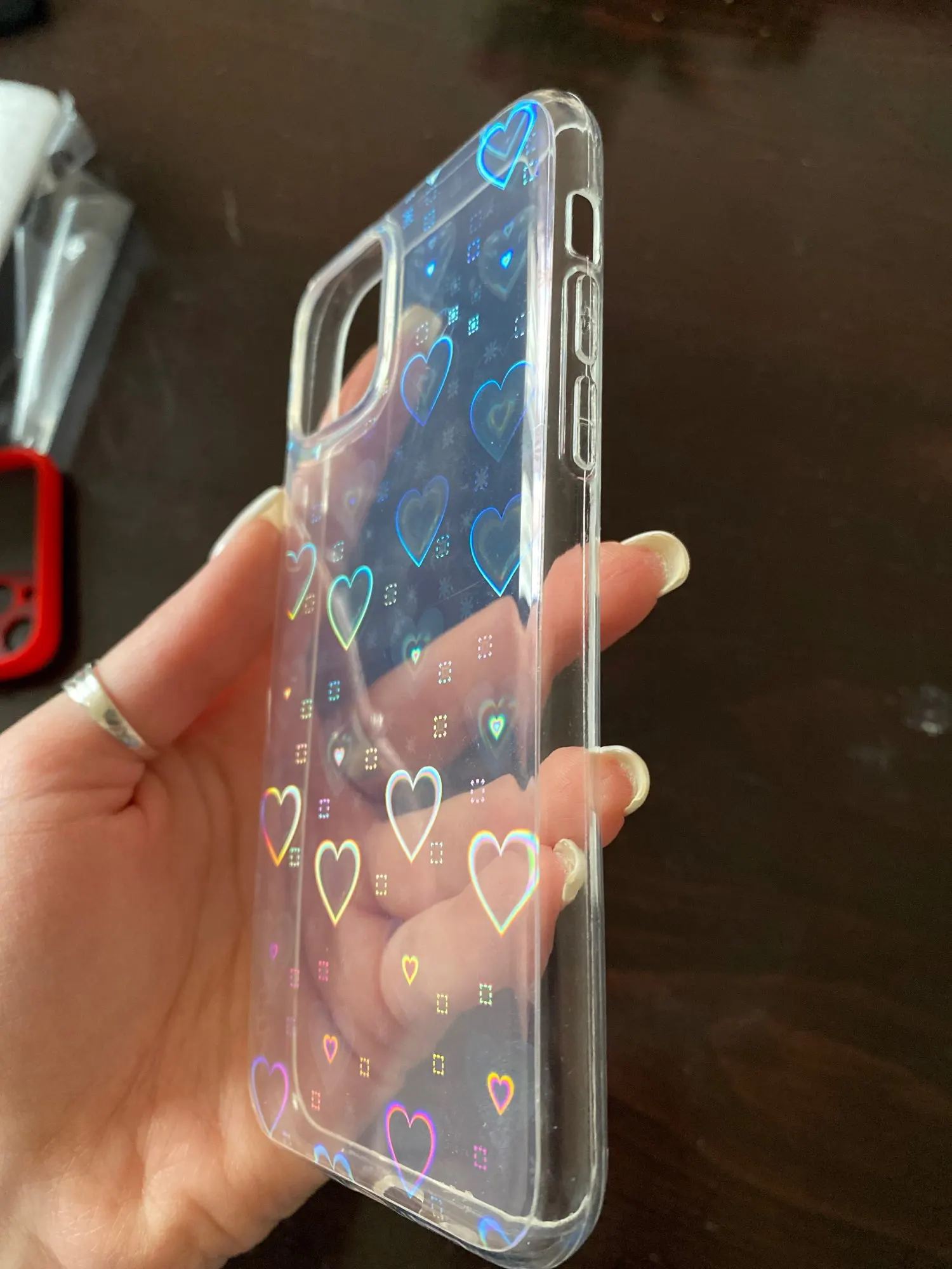 Korea Holographic Hearts iPhone Case