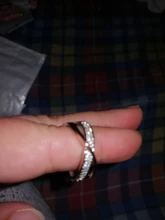 Huitan-anillo cruzado en forma de X de dos tonos para mujer, joyería de moda de boda, sortijas grandes y modernas de piedra CZ deslumbrantes