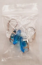 Jellystory-pendientes de plata de ley 925 con gema de zafiro Forma ovalada, Pendientes colgantes Multicolor, para mujeres