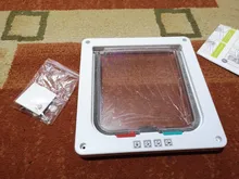 Pet-Gate Door-Kit Flap-Door Security-Lock Dog Cat Abs-Plastic Kitten with 4-Way for Small