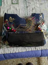 Bolso de hombro de estilo étnico bohemio para mujer, bandolera Retro de gran capacidad, Bordado hecho a mano, Pavo Real