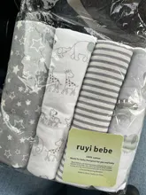 Ruyi-Manta de algodón para bebé, 4 unidades/paquete, 100%, supersuave, de franela, para recién nacido, 76x76CM