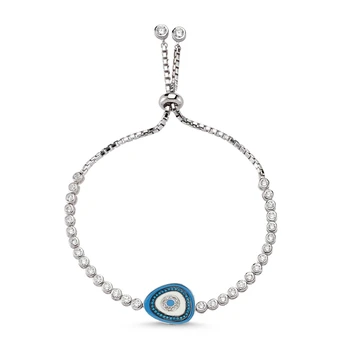 

KUTAYDAN 925 Sterling Silver Enamel Eyes Watercourse Elevator Bracelet