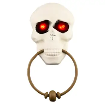 

Touch Control Halloween Skull Doorbell Decoration Creepy Skull with Scary Sounds LED Light Ornament Halloween Gift for Indoor