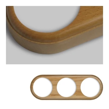 

Triple frame light wood round modulate