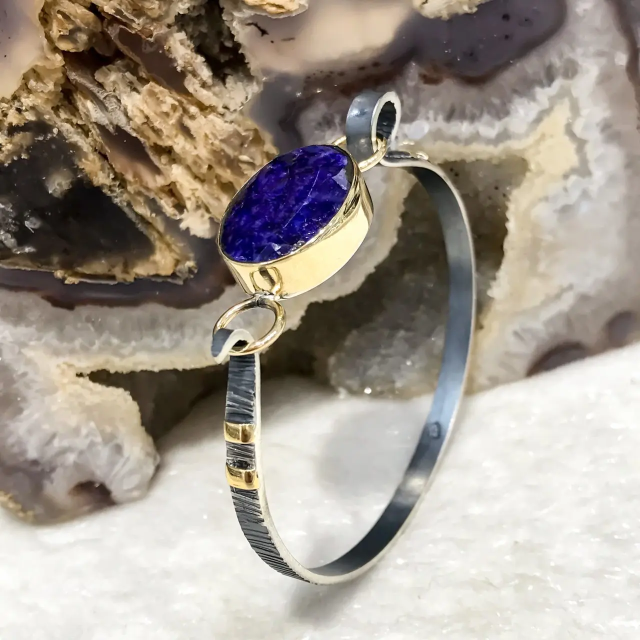 

Natural Sapphire Cubic Zirconia Authentic Silver Bracelet