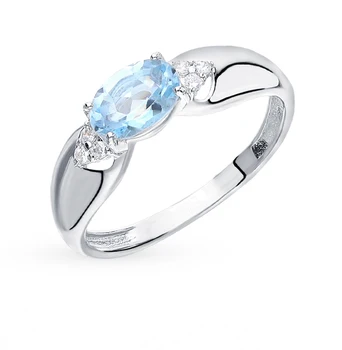 

Silver ring with Topaz and cubic zirconia sunlight sample 925 test