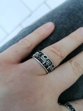 Huitan-Anillo de defensa de Mitología nórdica para hombre, tótem de lobo gigante, moda Hip Hop, Rock, Unisex, regalo Punk
