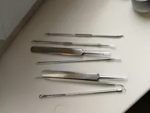 De acero inoxidable acné Facial Blackhead removedor de agujas Extractor comedón, mancha, espinilla Kit de eliminación de doble cara cabeza de herramienta de cuidado