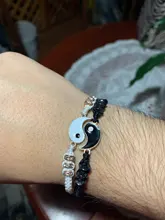 Colgante de aleación Yin y Yang Tai Chi Retro Para hombre y mujer, pulsera de cuero tejida de dos piezas en blanco y negro, regalo para parejas