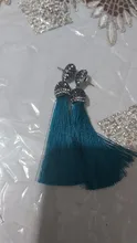 Long-Tassel-Earrings Crystal Women Jewelry Dangle Pink Black White Blue Bohemian 