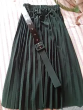 Falda plisada de longitud media para mujer, falda de cintura alta con cinturón, falda acampanada, estilo Ol, para otoño e invierno, 2020