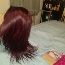 Pelucas de cabello humano con encaje granate frontal, 99J, peluca de cabello humano liso brasileño, parte de encaje, pelo Remy pre-arrancado, Estrella Brillante 180