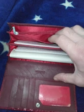 DICIHAYA-Billetera de piel genuina con doble cremallera para mujer, cartera de mano roja con patrón de cocodrilo