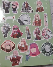 Pegatinas de Anime Darling in the Fanxx Zero Two 02 para ordenador portátil, equipaje, Maleta de motocicleta, monopatín, pegatinas de PVC, 50 Uds.
