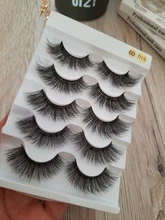 Pestañas postizas 3D, 5 pares, pelo de visón de imitación, pestañas de serie Wispies Fluffies naturales, largas y suaves, hechas a mano, pestañas negras sin crueldad