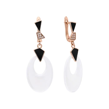 

Silver earrings with ceramics, enamel and cubic zirconium sunlight sample 925