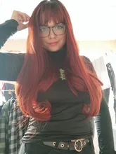 LOUIS FERR-pelucas sintéticas de pelo largo ondulado para mujeres negras, ombré, vino tinto, con flequillo, pelo resistente al calor, estilo africano y americano