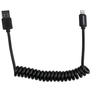 

USB cable for Lightning connector to 8 pin Apple black spiral from 60 cm for iPhone / iPod / iPad