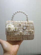 Monederos para niños y niñas, Mini bandolera con perlas, bolso de mano, monedero pequeño para fiesta, regalo