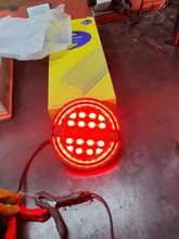 MICTUNING-Luz LED redonda para remolque, luz ámbar de 5,3 pulgadas con luz de freno/DRL/ Flow, señal de giro ámbar para coche, camión, barcos, Buses y furgonetas, 2 uds.