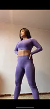 Conjunto de Yoga sin costuras para mujer, ropa deportiva de entrenamiento, gimnasio, Top corto de manga larga, Leggings de cintura alta, trajes cortos, 2/3/5 Uds.