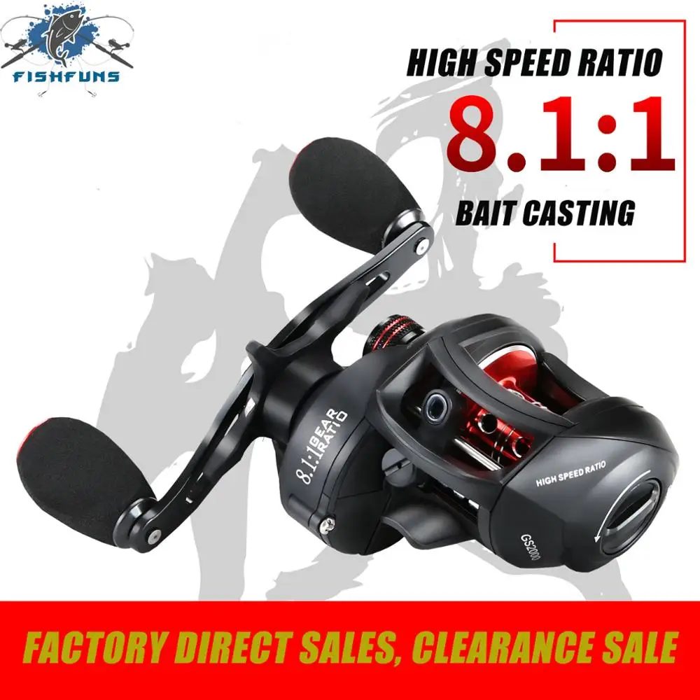 

2020 New Metal Reel 1 Bearing , Smooth, Bait Casting , Fishing Rod , 8.1:1 High Speed Ratio, 12 +1 ,spinning, Fishfuns,5 Color