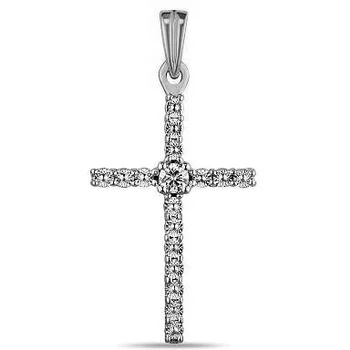 

Lucas gold cross with 1 white gold diamond