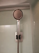 Soporte de cabezal de ducha ajustable, autoadhesivo, de mano, sin taladro, sin perforación, cromado, soporte de montaje en pared