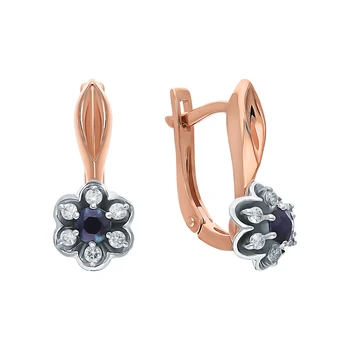 

Gold earrings with sapphires and diamonds sunlight sample 585