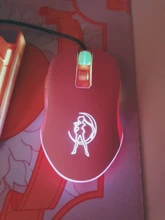 Ratón óptico retroiluminado de color rosa para ordenador, Mouse silencioso con cable, moda Sailor Moon, 2400DPI
