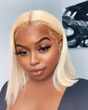 Vallbest-mechones de cabello liso 613 rubio con cierre, extensiones de cabello humano mechones malasio con cierre de encaje, pelo Remy para bebé