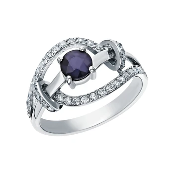 

Silver ring with sapphires and cubic zirconia sunlight sample 925