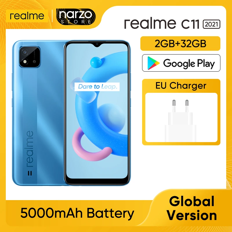 realme C11 2021 [Global Version] 2GB 32GB, 5000mAh Massive Battery, 6.5" Large Display, 8MP AI Camera realme phone new