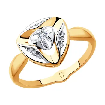 

Sokolov gold ring with diamonds, fashion jewelry, 585, women's male
