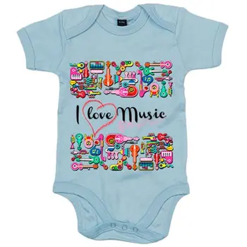 

Baby bodysuit I Love Music