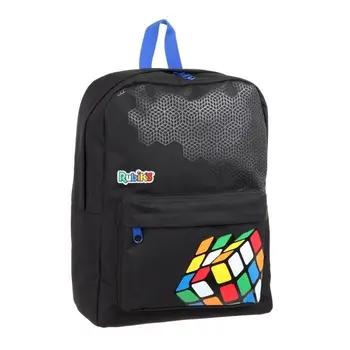 

RUBIK'S-Backpack black rectangular primaria-universidad-Mixed