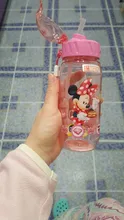 450ml de dibujos animados de Disney Mickey mouse, niños de plástico de taza paja los estudiantes agua potable chico botella a prueba de fugas nuevo